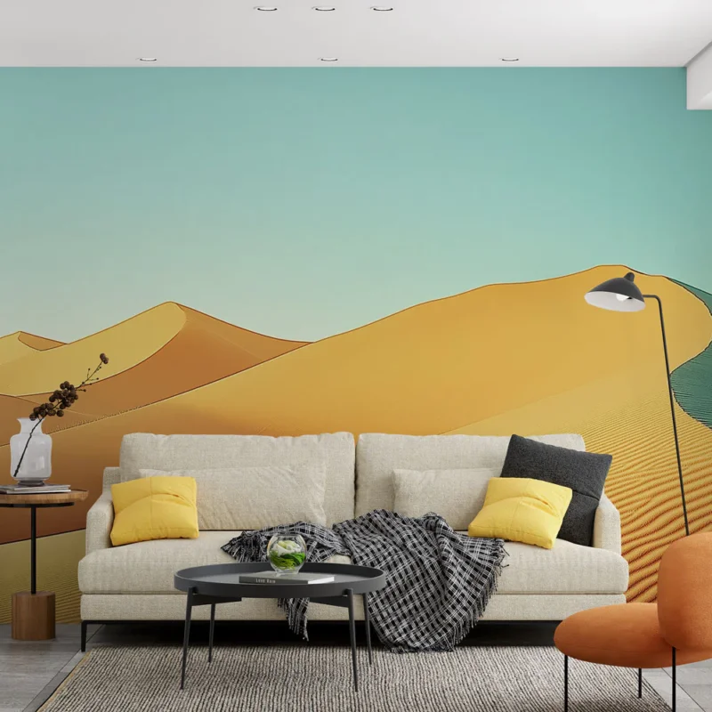 Affaire À Saisir Papier peint désert Dunes de sable ondulantes sous un ciel clair