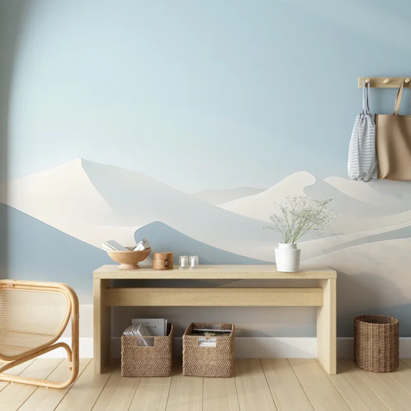 Papier peint dunes de sable Paysage minimaliste de dunes blanches sous un ciel clair Must-Have
