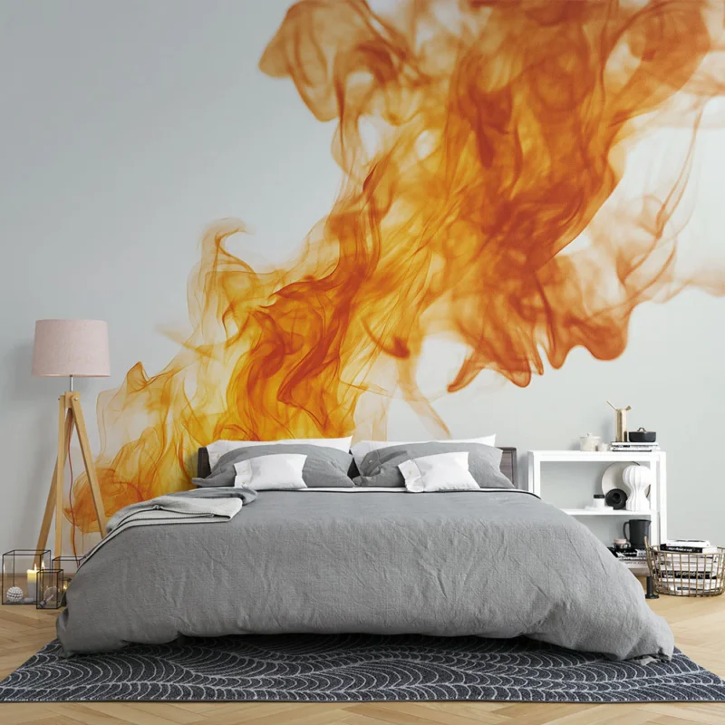 Papier peint flammes Motif de flamme orange et translucide Prix Bas