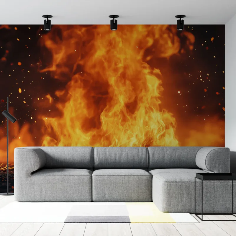 Papier peint feu Flamme ardente avec éclats scintillants Meilleur Choix
