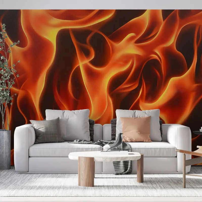 Paiement Sécurisé Papier peint flamme Design dynamique et vibrant de flammes ardentes