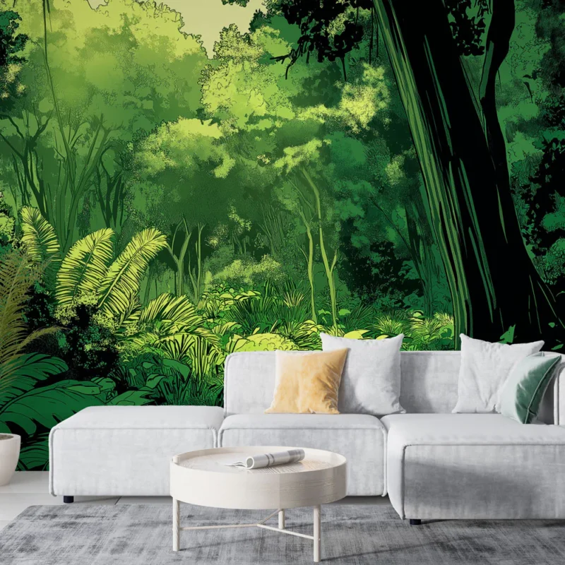 Papier peint jungle Plongée dans une forêt luxuriante et verdoyante Quantité Limitée