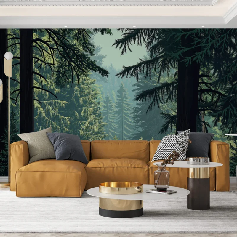 Papier peint forêt Paysage forestier luxuriant et apaisant Seulement Aujourd'hui