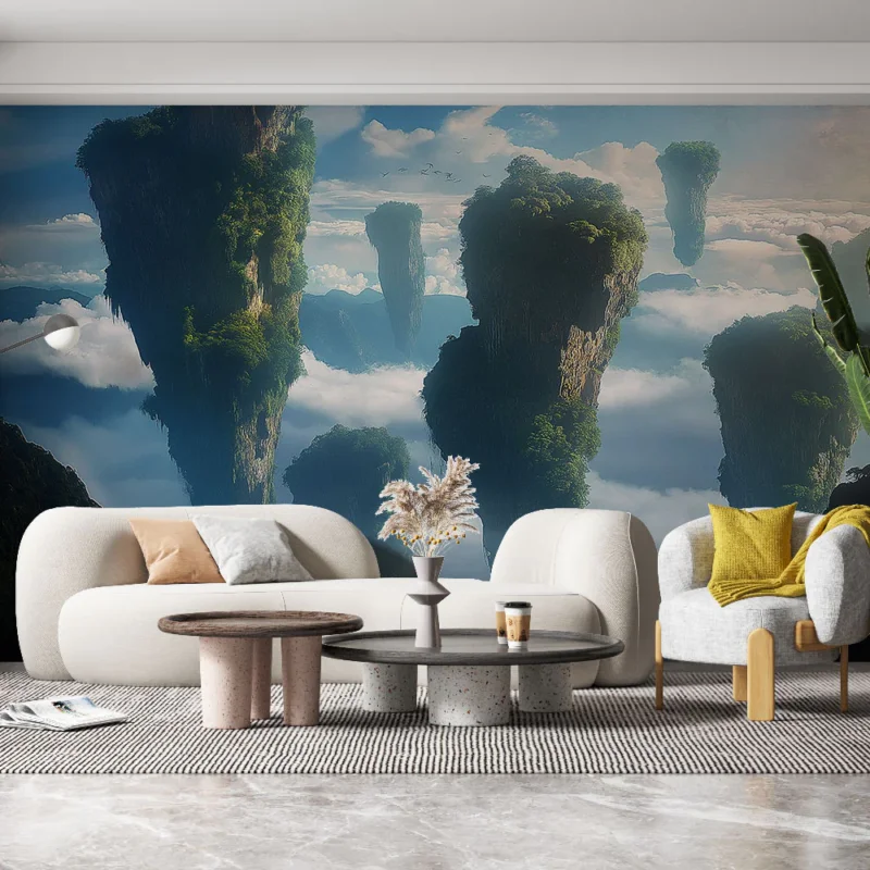 Nouvel Arrivage Papier peint paysages fantastiques Montagnes flottantes au milieu des nuages