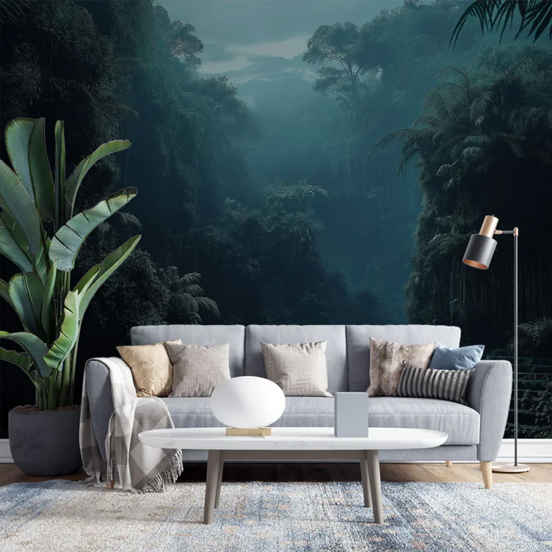 Papier peint forêt tropicale Ambiance mystérieuse avec végétation luxuriante Nouvelle Collection