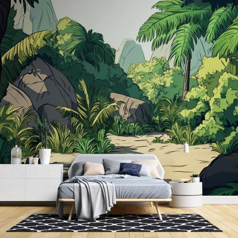 Papier peint jungle Ambiance verdoyante et tropicale remplie de feuillage luxuriant Certifié