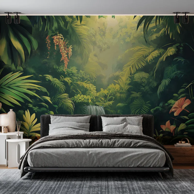 Papier peint jungle Cascade et feuillage luxuriant dans une ambiance tropicale Seulement Aujourd'hui