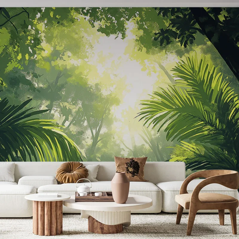 Papier peint jungle Une représentation apaisante d‘une forêt luxuriante Remise