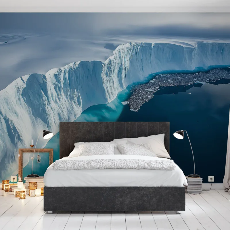 Nouveauté Papier peint glacier Impressions glacées sur fond d‘eau profonde