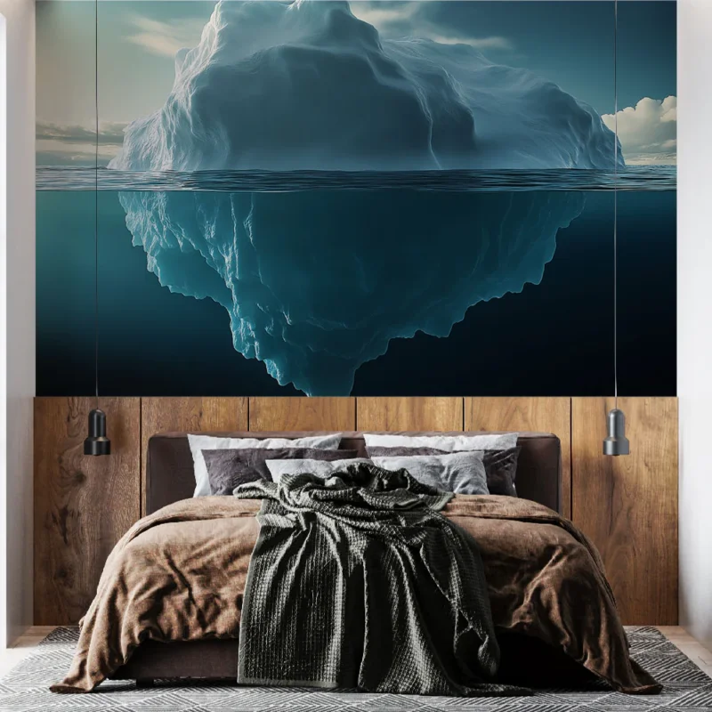 Papier peint iceberg Un majestueux iceberg au-dessus et en dessous de l‘eau Pas Cher