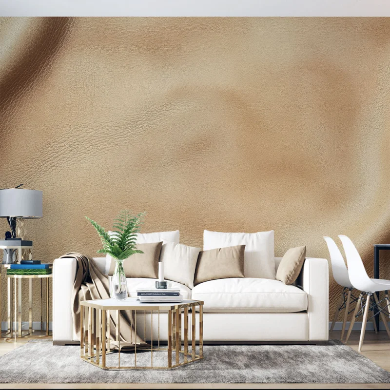 Meilleure Vente Papier peint cuir beige Tissu en cuir doux et texturé pour une élégance naturelle