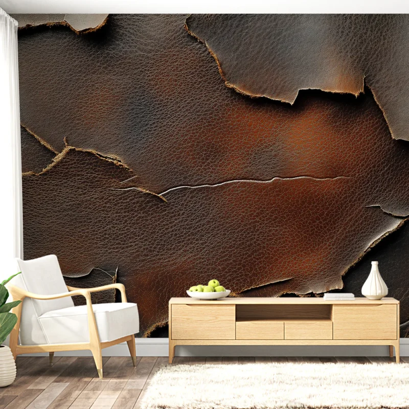 Papier peint cuir vieilli Texture riche et chaleureuse pour une ambiance authentique Solde