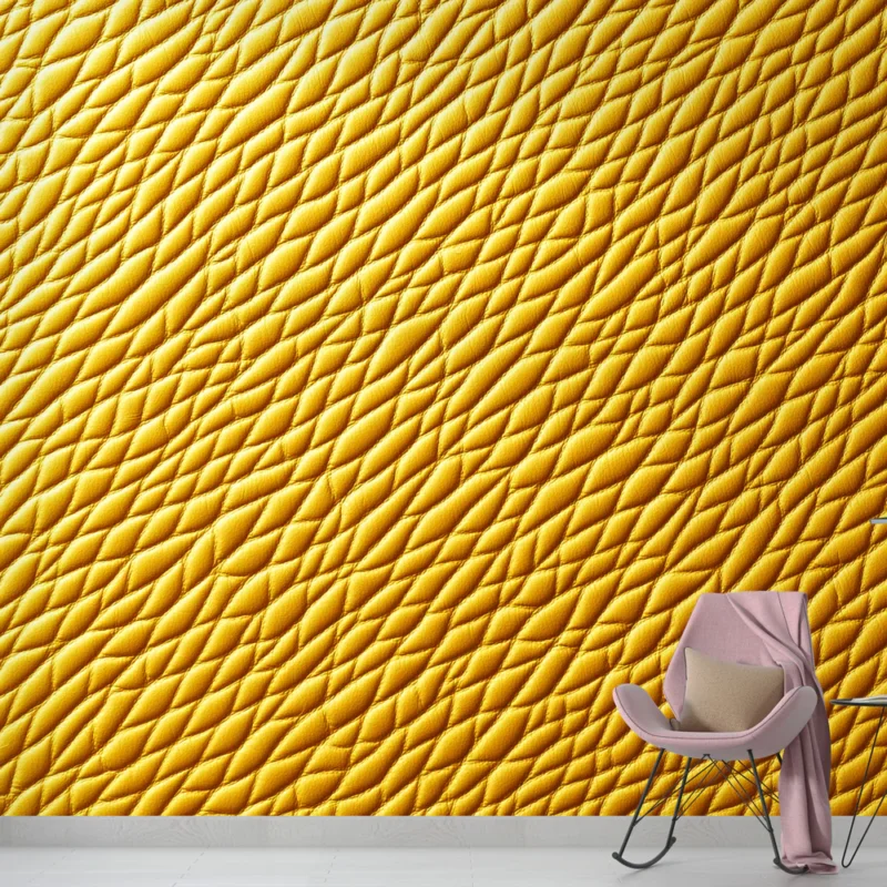 Offre Du Jour Papier peint texturé Motif en relief jaune vibrant