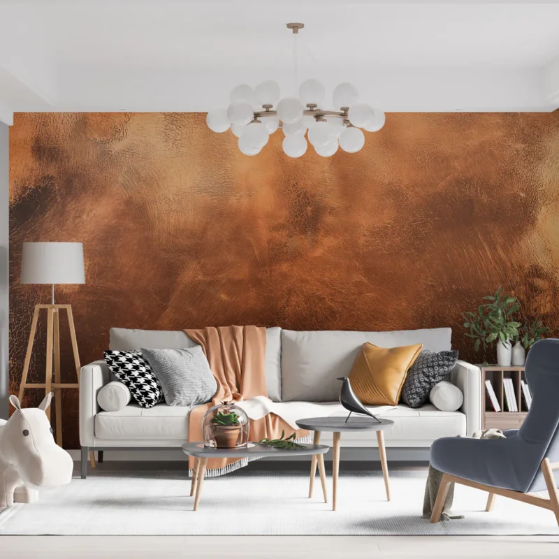 Bon Marché Papier peint cuivre texturé Surface brillante et chaleureuse en ton métallique