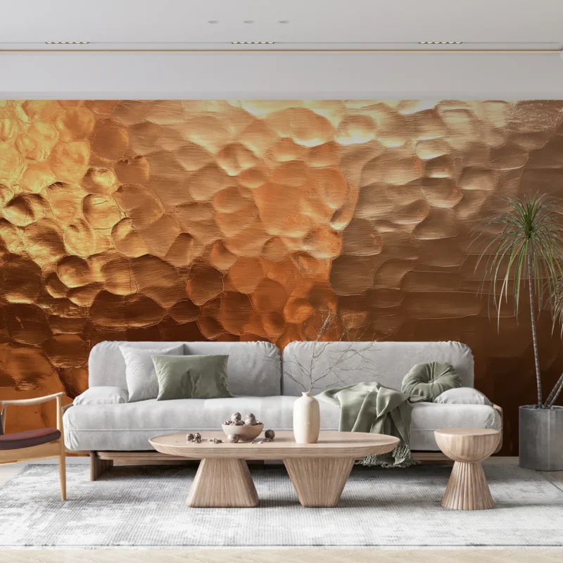 Papier peint cuivre martelé Motif brillant et texturé pour un style audacieux Meilleure Vente