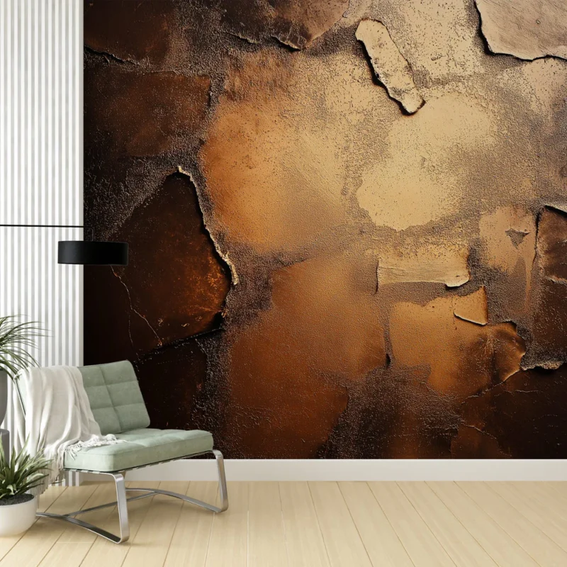 Offre Spéciale Papier peint métalique Textures bronze et noire en dégradés