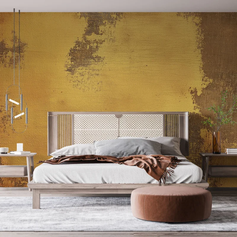 Nouveauté Papier peint doré Motif texturé avec nuances d‘or et d‘ombre