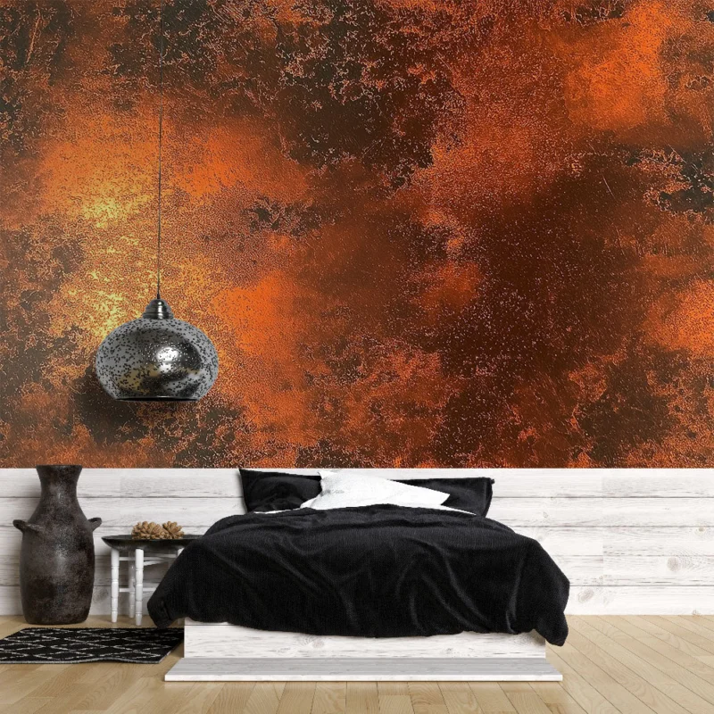 Papier peint effet métal Motif cuivré avec texture sombre Satisfait Ou Remboursé