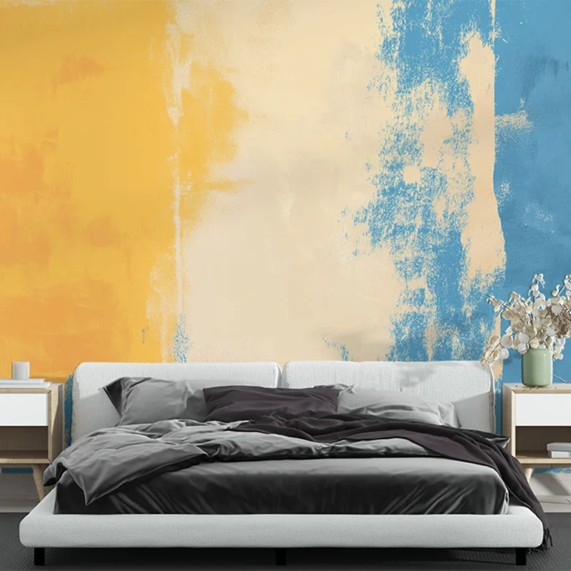 Papier peint abstrait Motif coloré en dégradé de bleu et orange Jusqu'à Épuisement Des Stocks