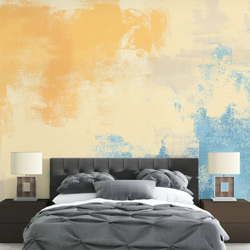Papier peint abstrait Motif dégradé aux nuances d‘orange et de bleu Meilleur Prix
