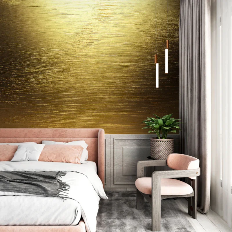 Certifié Papier peint or Texture brillante et luxueuse sur fond doré