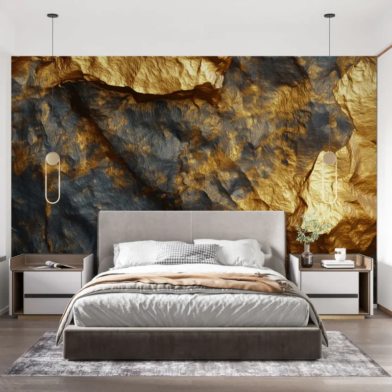 Papier peint doré et noir Textures riches et élégantes pour une décoration moderne Meilleur Choix
