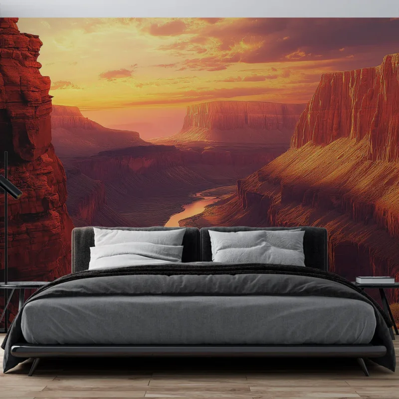 Nouvelle Collection Papier peint canyon Paysage spectaculaire de canyon au coucher du soleil