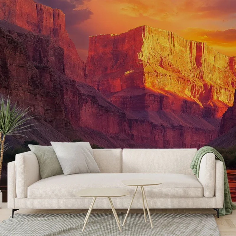 Papier peint canyon Beauté des formations rocheuses au coucher du soleil Paiement Sécurisé