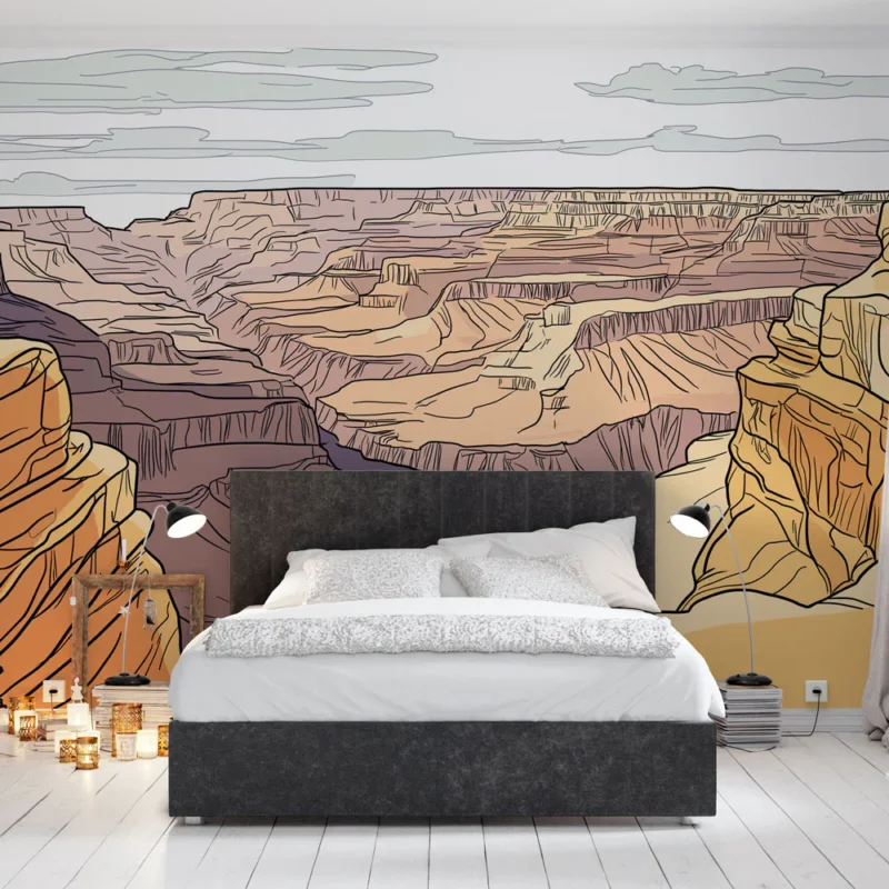 Papier peint canyon Paysage de canyon aux couleurs chaudes et douces Offre Limitée