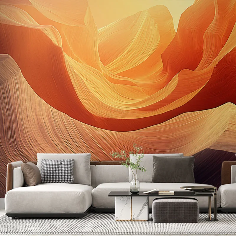 Papier peint canyon Motifs fluide et dégradés de chaleur Offre Du Jour