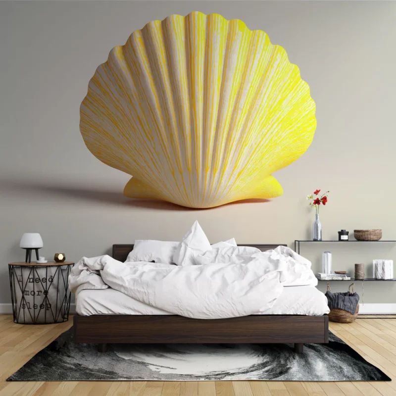 Papier peint coquillage Coquillage jaune au design élégant Dernier Modèle