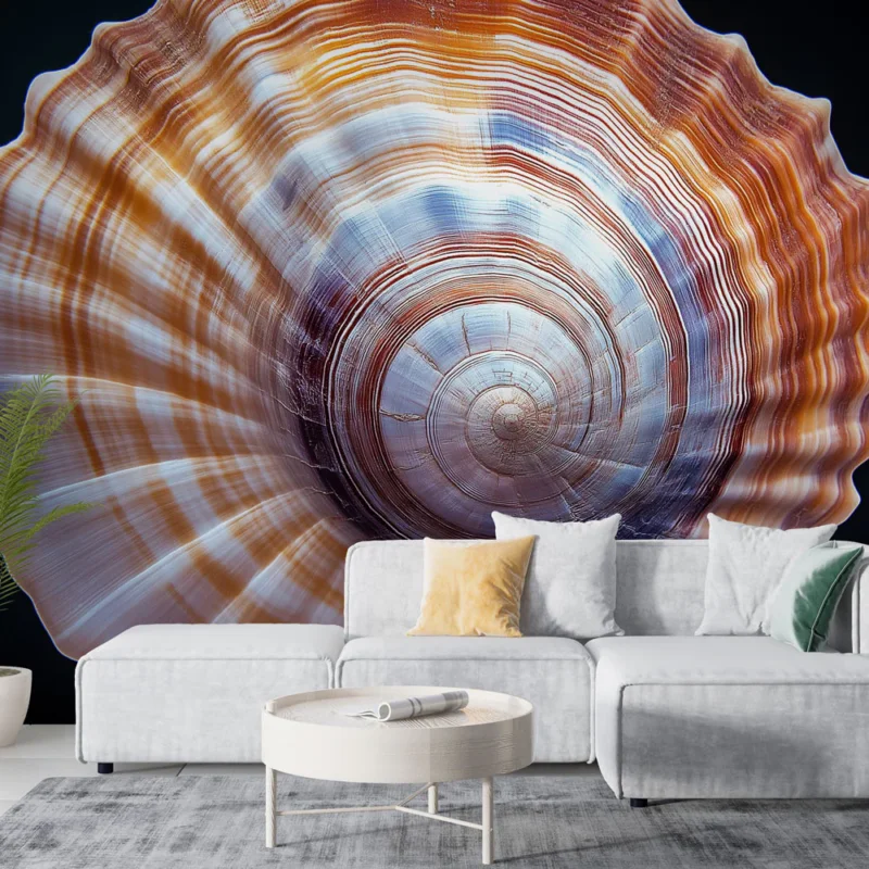 Papier peint coquillage spiralé Coquillage coloré aux motifs naturels Prix Choc