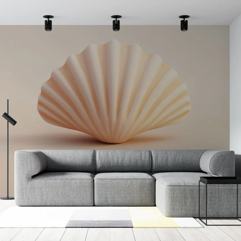 Papier peint coquillage Élégante coquille aux teintes douces Expédition Rapide