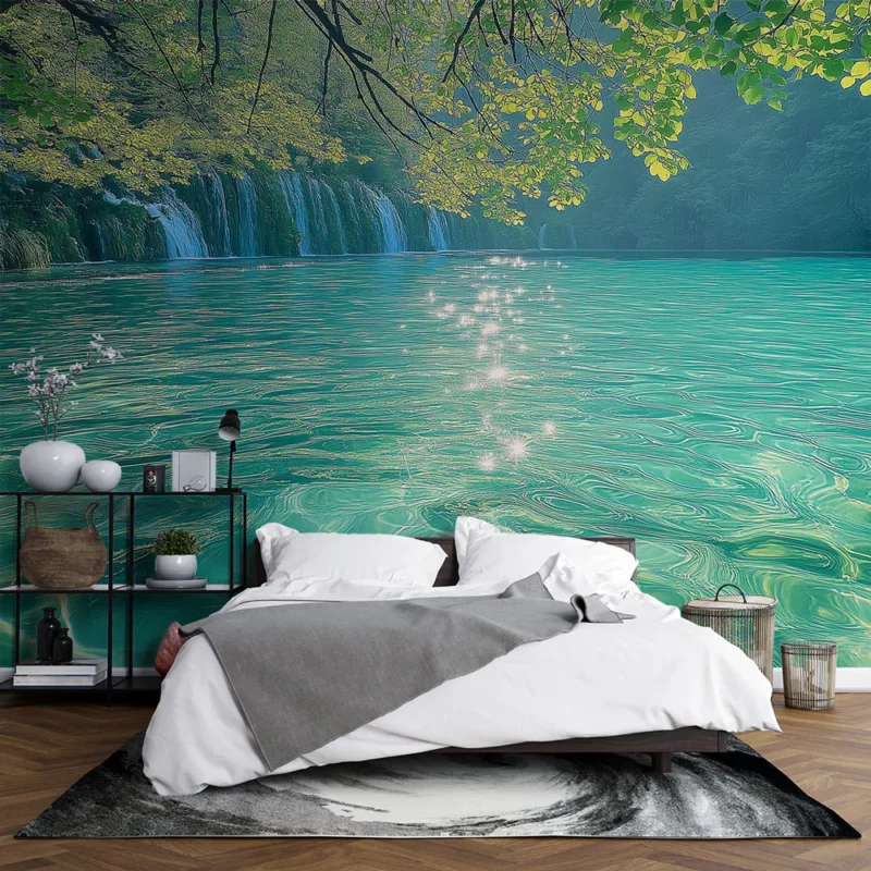 Certifié Papier peint aquatique Reflets éclatants sur une eau turquoise idyllique