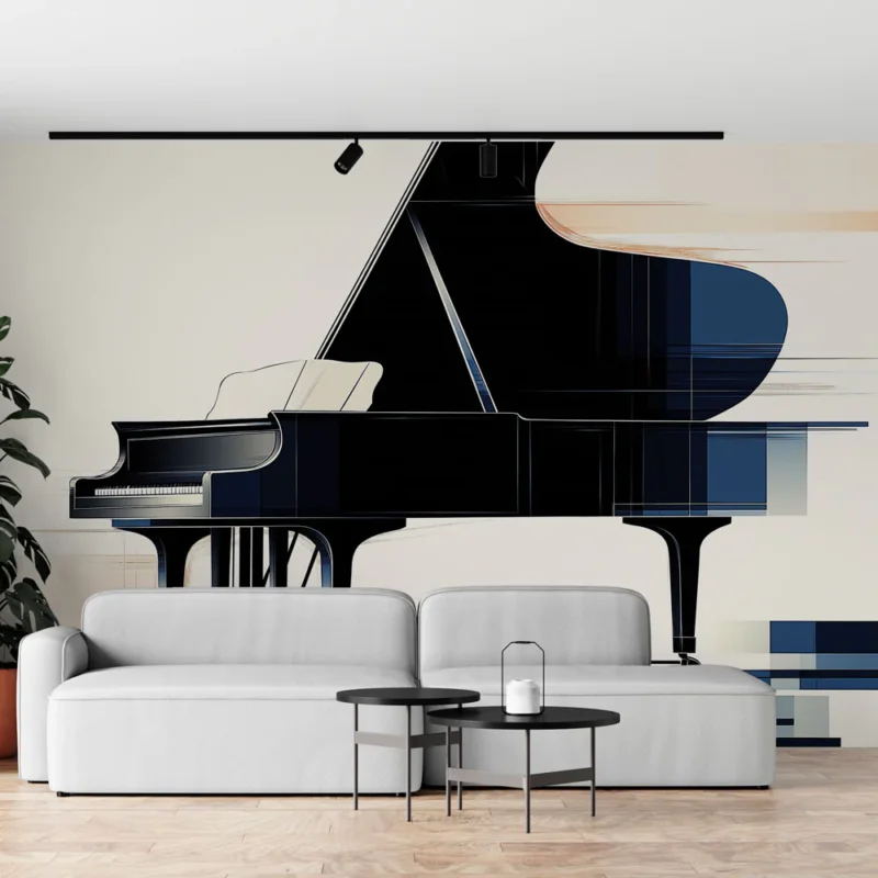 Meilleur Choix Papier peint piano Élégance d‘un piano à queue minimaliste