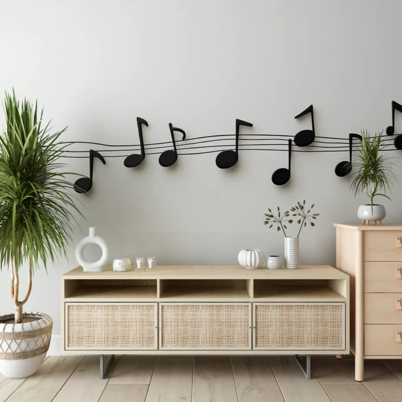 Offre Spéciale Papier peint notes de musique Melodies élégantes sur un fond minimaliste