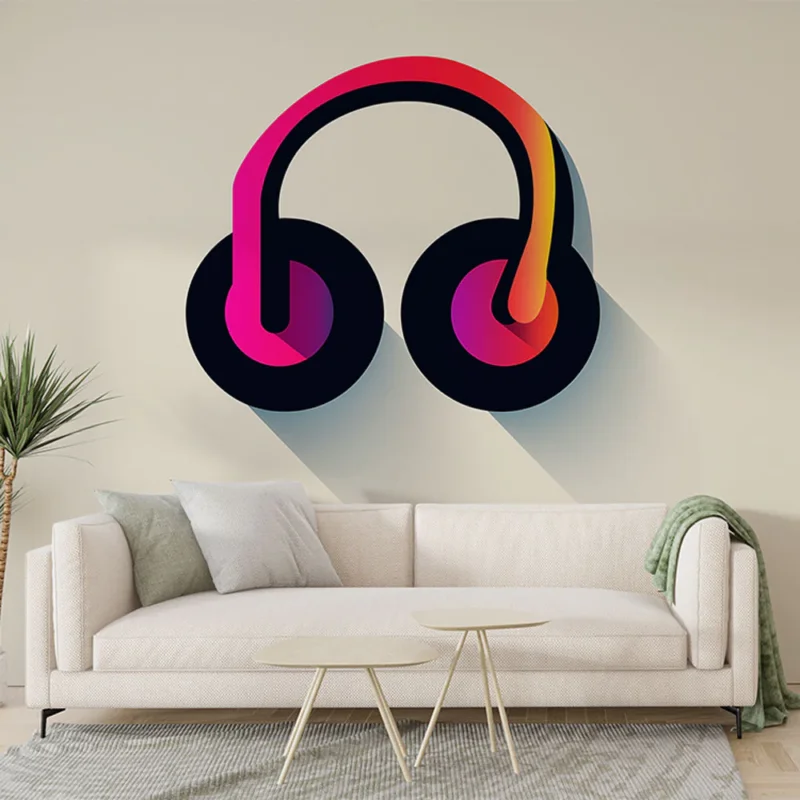 Papier peint casque audio coloré Design moderne et audacieux avec des couleurs vives Seulement Aujourd'hui