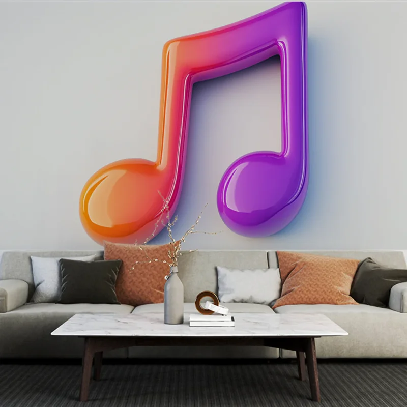 Jusqu'à Épuisement Des Stocks Papier peint icône de note de musique Note musicale en dégradé de couleurs vives