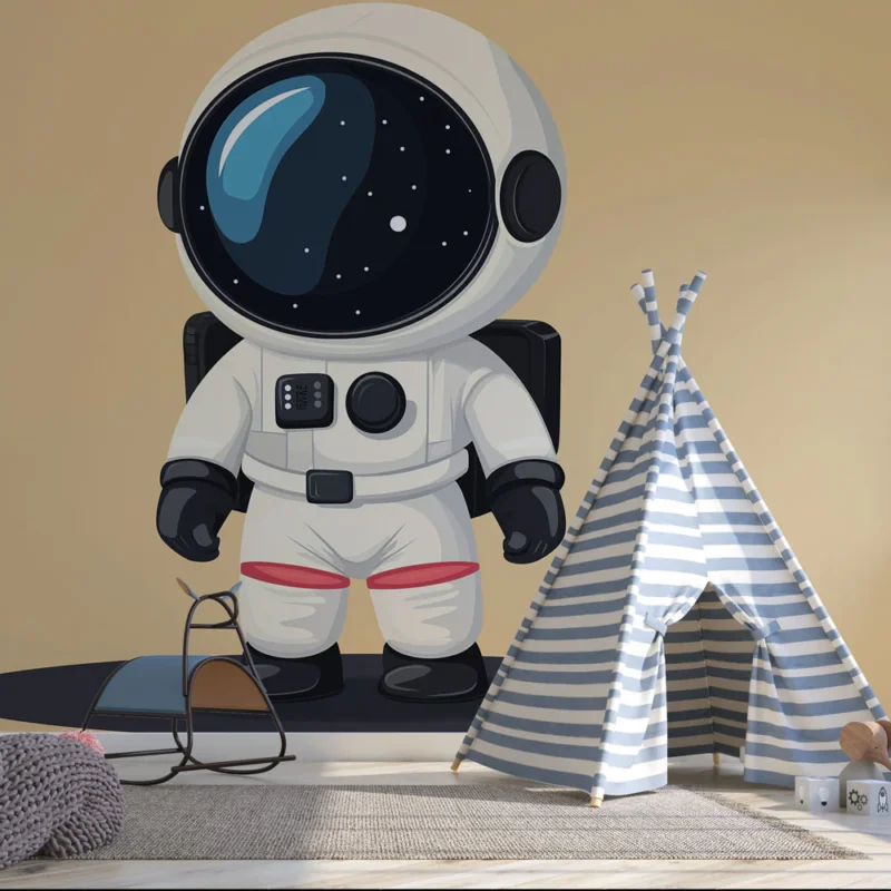 Papier peint astronaute Illustration amusante d‘un astronaute stylisé Authentique