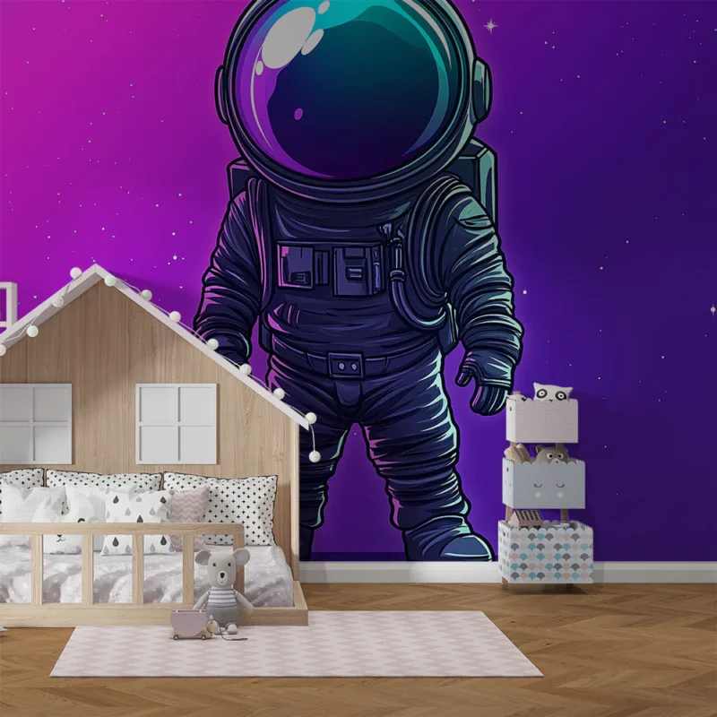 Offre Spéciale Papier peint astronaute Illustrations stylisées d‘un astronaute dans l‘espace