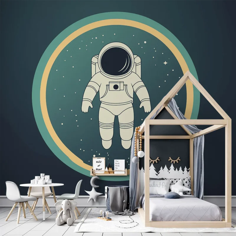 Papier peint astronaute Illustration d‘un astronaute flottant dans l‘espace Bon Marché
