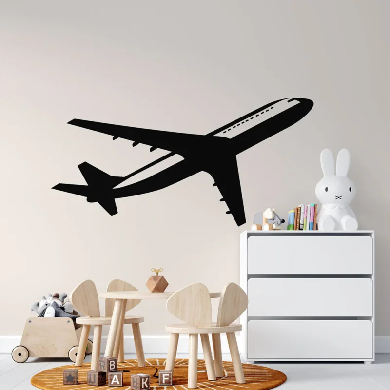 Papier peint avion Silhouette d‘avion dans un design minimaliste Produit De Marque