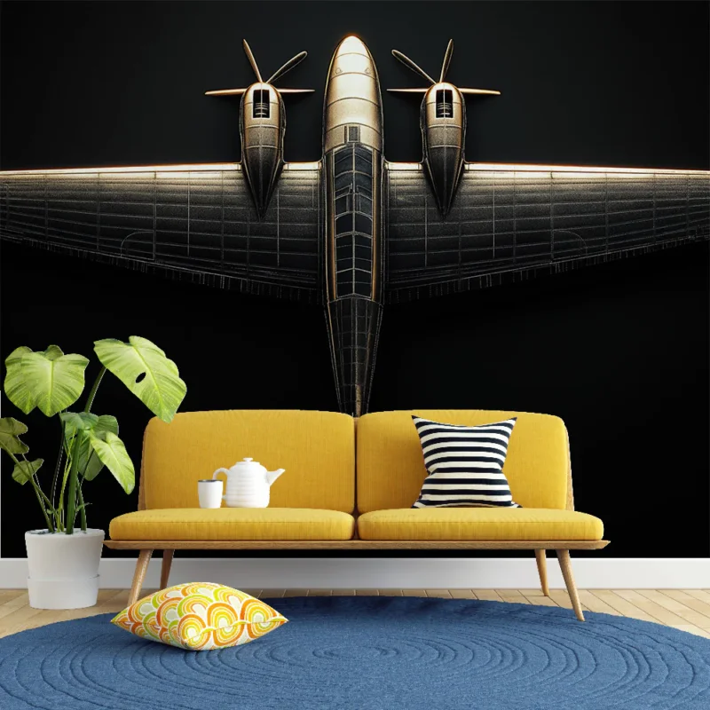 Papier peint avion rétro Design minimaliste inspiré des aéronefs classiques Bon Marché