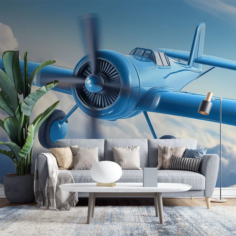 Certifié Papier peint avion Modèle d‘avion rétro idéal pour les enfants