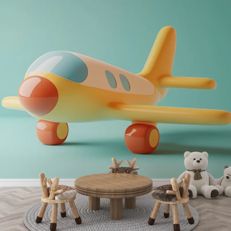 Papier peint avion Avion en plastique ludique aux couleurs vives Authentique