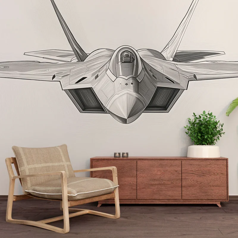 Commande En Gros Papier peint avion futuriste Avion de chasse au design audacieux et moderne