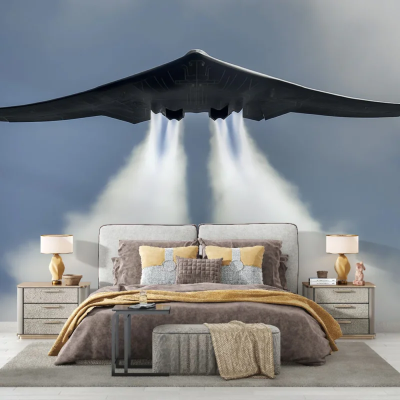 Papier peint avion furtif Un design moderne et innovant en vol Super Prix