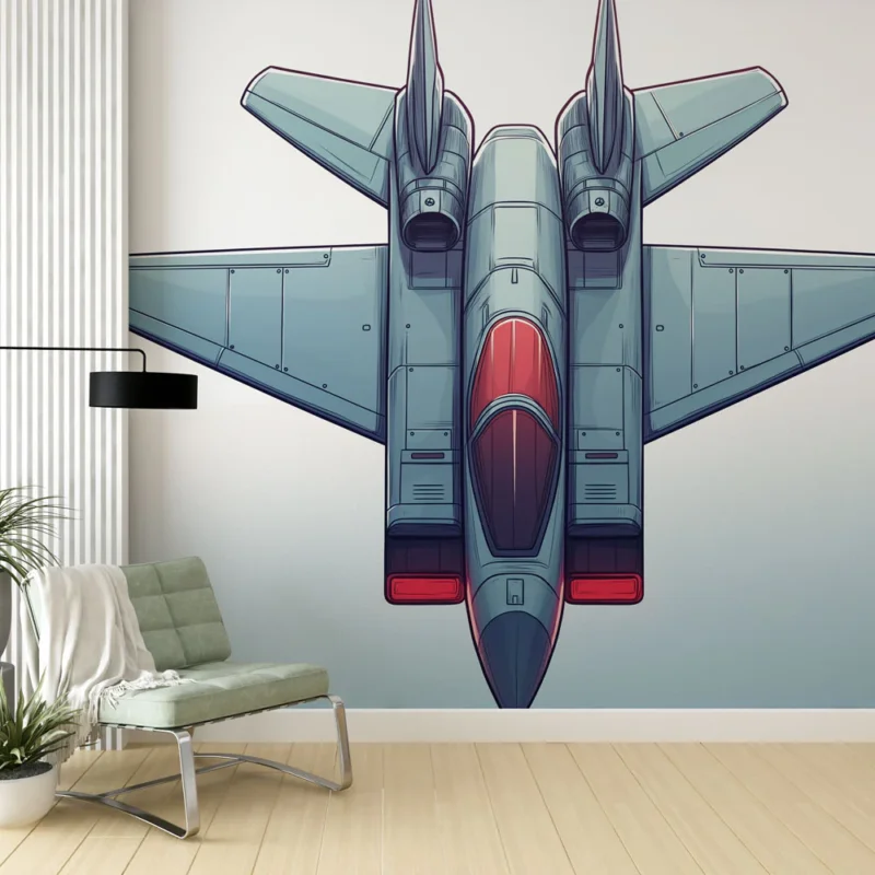 Offre Limitée Papier peint avion de chasse Modèle futuriste avec détails aérodynamiques