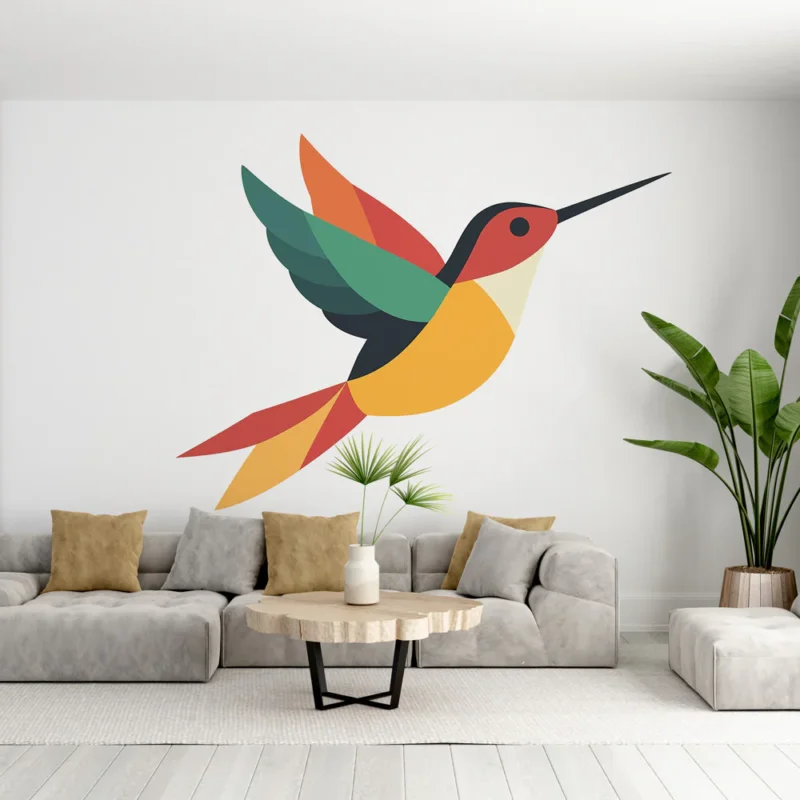 Papier peint colibri Motif coloré de colibri stylisé Top Vente