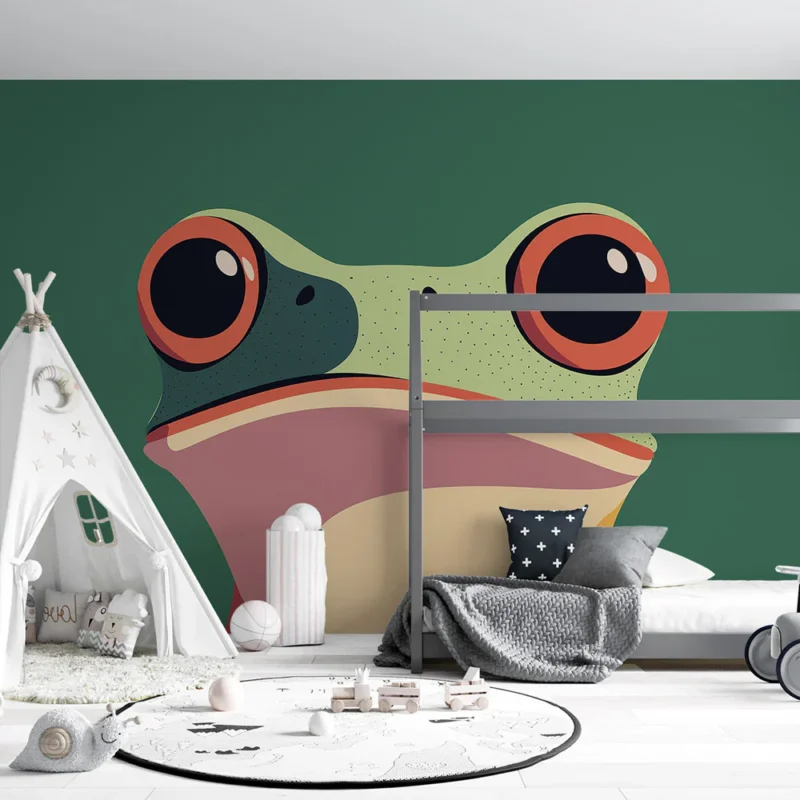 Papier peint grenouille Illustration graphique d‘une grenouille colorée Top Vente